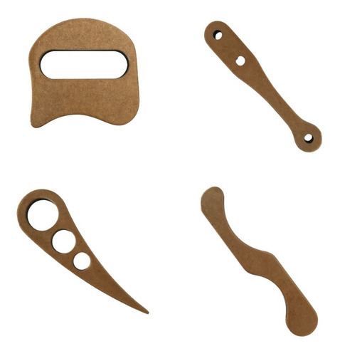 Kit Com 4 Peças Mdf Para Liberação Miofascial Quiropraxia Cor Marrom-claro