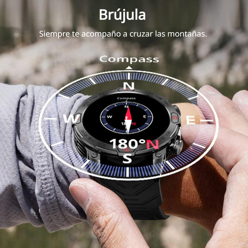 2025 Linterna Reloj Inteligente Para Hombre Bluetooth Llamada Asistente De Voz Brújula Smart Watch Amoled 1.43