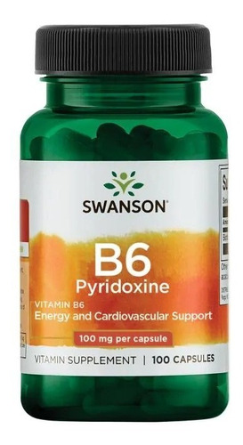 Vitamina B-6 Piridoxina 100 Mg 100 Capsulas 