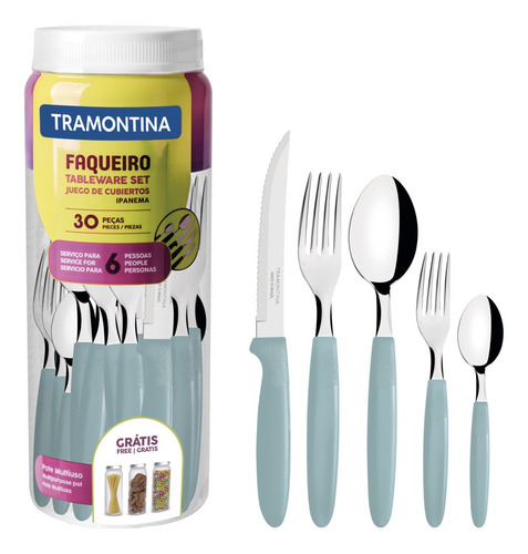 Faqueiro Inox Tramontina Ipanema Jogo Talheres 30pç Menta