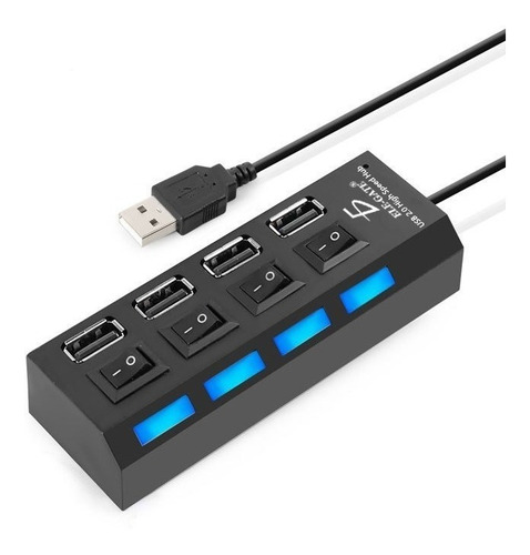 Hub Usb 4 Puertos Con Switchs Pc Laptop Computadoras Usb 2.0