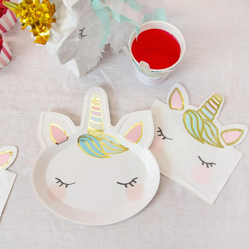 Paquete De 20 Piezas Servilletas Unicornio Fiesta Desechable