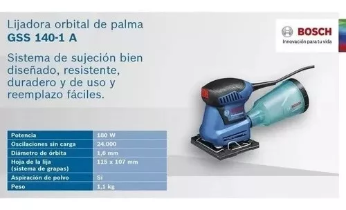 Lijadora Bosch Orbital De Palma 220w Profesional + Lijas