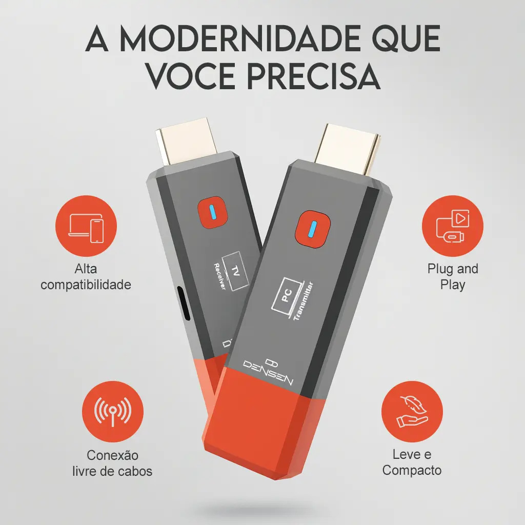 Transmissor Receptor Hdmi Sem Fio Wireless 1080p Full Hd 50m Metros Transmite Espelha Tv Ps5 Video... 6