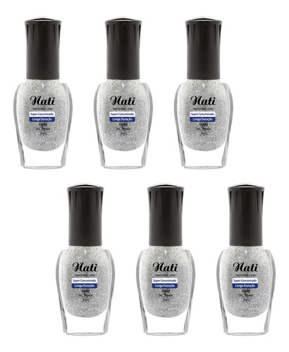 Esmalte Nati 5free - Incolor Prata - Kit Com 6