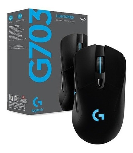 Mouse Logitech Gamer G703 Lightspeed Inalámbrico Negro
