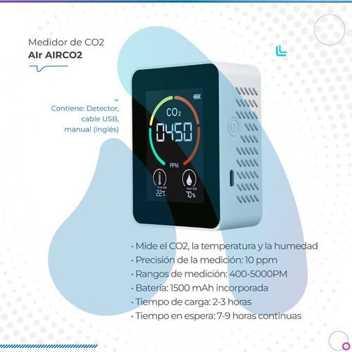 Medidor De Dioxido De Carbono Digital Aula Escuelas Comercio