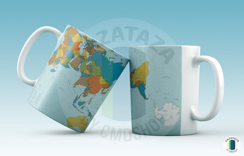 Taza Mug Diseño Mapa Clásico. Cerámica Importada