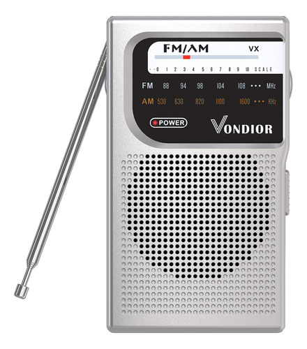 Vondior Vondior - Radio De Bolsillo Porttil Con Pilas Am/fm,