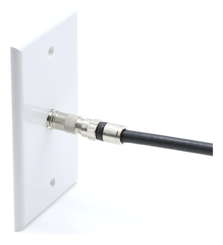 Jack De Pared De Video Blanco Para Cable Coaxial F Tipo De 3