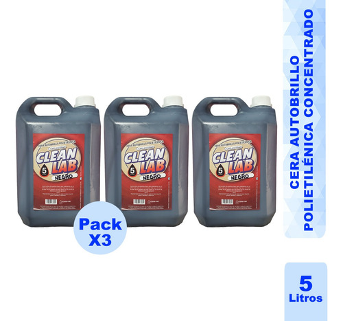 Cera Autobrillo Polietilenico Concentrada Negra X 5lts Pack.