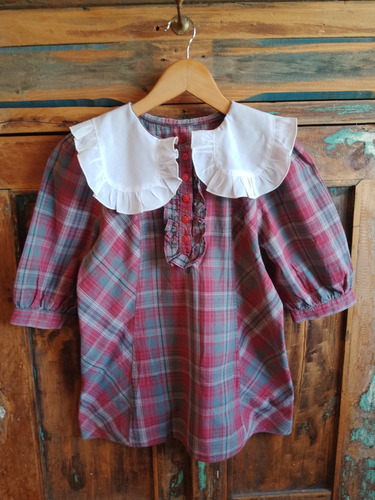 Blusa Escocesa Romántica Complot Vintage