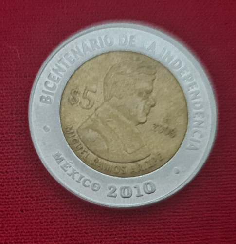 Moneda 5 Pesos, Bicentenario De La Independencia 2008