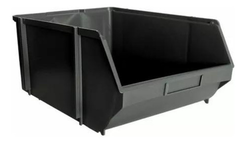 Kit 12 Caixa Organizadora Bin N8 Plástica Resistente Preto