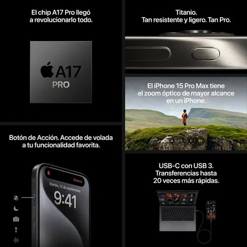 Apple iPhone 15 Pro (1 TB) - Titanio Azul
