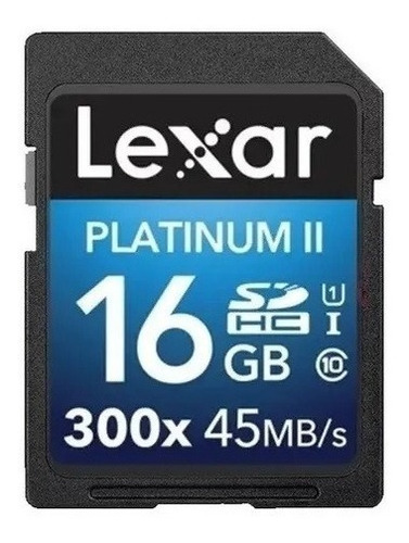 SDHC Lexar Platinum Ii de 16 GB, clase 10, 300 x 45 MB/s (original)