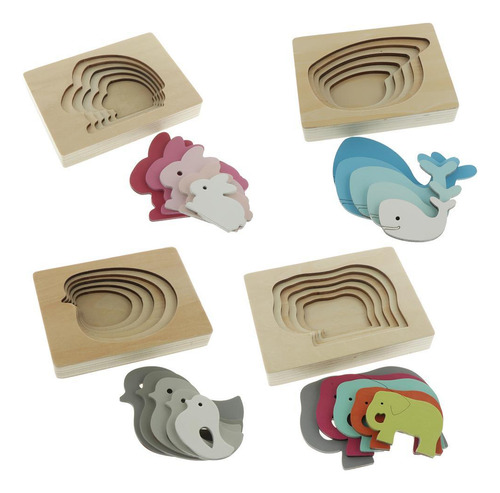 Rompecabezas De Madera Para Niños Multicolor