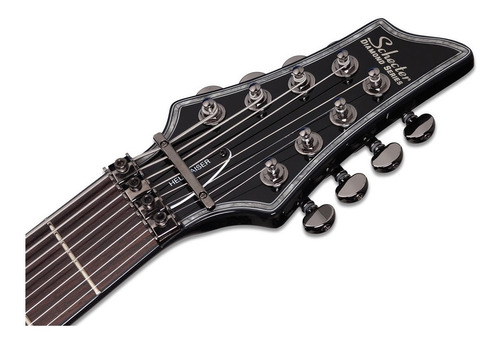 Guitarra eléctrica Schecter Hellraiser C-8 FR de caoba black brillante con diapasón de palo de rosa