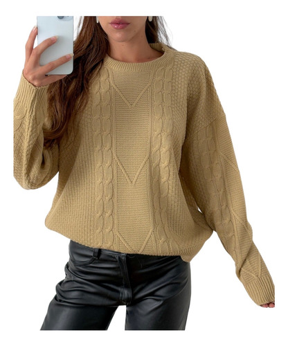 Sweater Trenzado Hilo Soandex Abrigado Diseño Go