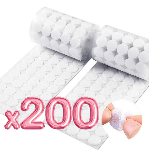 Velcro 200 Pares Blanco Negro Puntos Autoadhesivos Fuerte