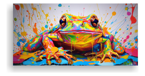 60x30cm Cuadros De Ranas Y Sapos En Colores Arcoíris Y Dora
