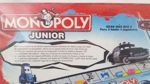 Monopoly Junior De Cars 2 Radiator Springs Mate Rayo Mcqueen