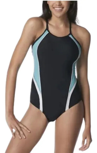 Traje De Baño Natación Speedo Thin Strap Quantum Negro Mujer