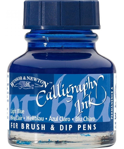 Tinta Para Caligrafia Winsor & Newton Azul Claro 30ml