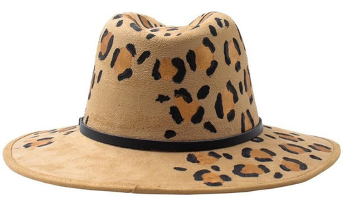 Sombrero De Piel Cafe Pintado A Mano Vintage Unisex Indiana