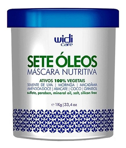 Máscara Nutritiva Sete Óleos 1kg - Widi Care