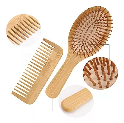 Peine De Cojín De Aire De Madera De Bambú Peine De Madera Sólida Para  Masaje Del Cuero Cabelludo Cepillo Para El Cabello Para Todo Tipo De Cabello