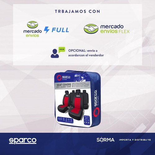 Imagen 6 de 9 de Fundas Cubre Asientos Auto Sparco 9 Piezas Universal