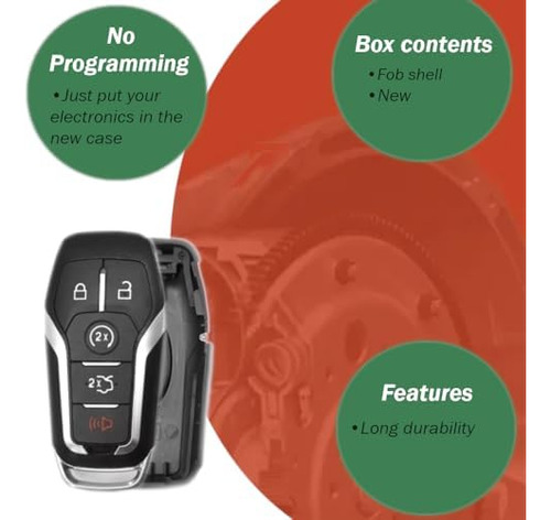 No Necesita Programación Fob Keyless Entry Remote Key Case