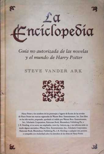 La Enciclopedia De Harry Potter. Steve Vander Ark. Original.