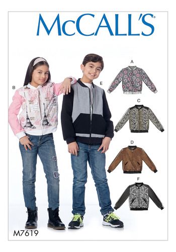 Mccalls Patrones Niños/niñas/niños Bomber Chaquetas