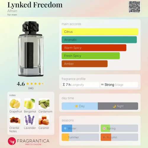 Perfume árabe masculino Afnan Lynked Freedom Black Edp 100 ml