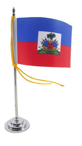 Mini Bandeira De Mesa Da Haiti 15 Cm Poliéster