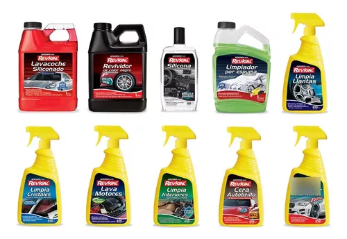 Kit Lavado De Autos 10 U. Cera Revividor Silicona Lavacoche