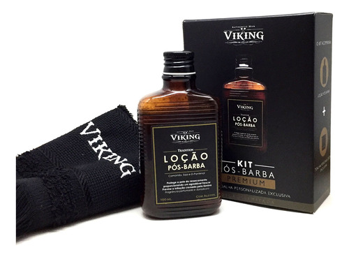 Kit Pósbarba Premium Loção Pósbarba E Toalha Viking