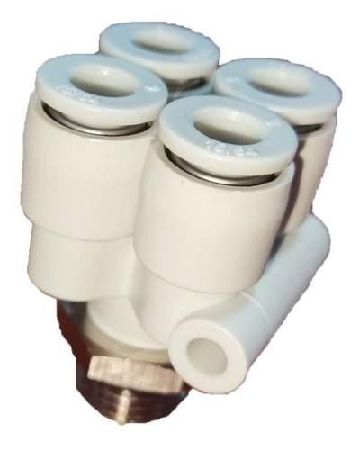 Conector Racor 4 Salidas 6mm Rosca 1/4