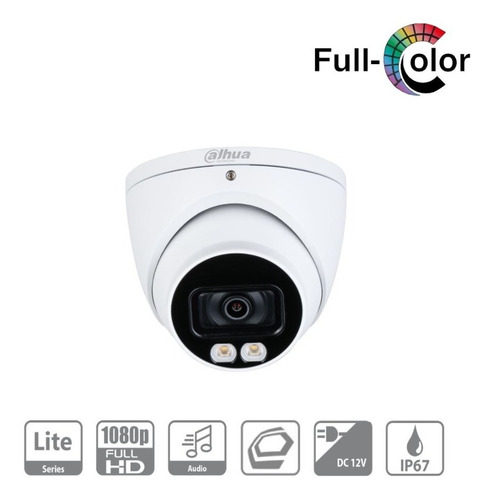 Cámara Dahua Hdcvi Domo Full-color 2mp C/mic 2.8mm 20m Ip67