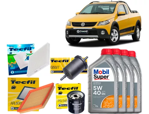 Kit Troca de Óleo 5w40 e Filtros Vw Saveiro Cross 1.6 Msi 2014/2023