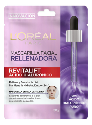 Mascarill L'Oréal Paris Hidratante Revitalift Ácido Hialurónico Momento de aplicación Día Noche Tipo de piel Todo tipo 28g