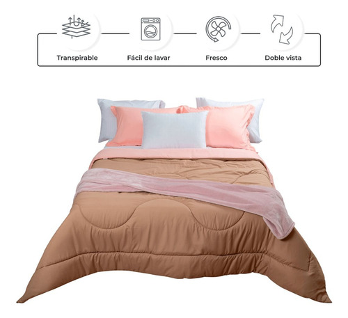 Colchón Queen Size En Caja Zazi + Set De Blancos Spring Air Color Khaki