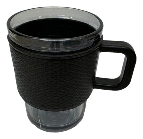 4 Tazas Vidrio Brang 420ml Cubierta Agarradera Plástico Color Transparente/negro 420 Ml