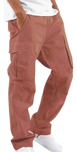 Pantalon Cargo Cintura Elastica Para Hombre Ligero Multipl