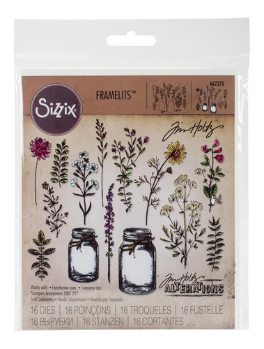 Scrapbooking Set Troqueles Cortantes Sizzix Flower Jar Flor