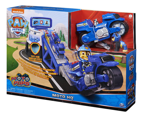 Paw Patrol, Juego De Moto Pups, Moto Hq, Con Sonidos Y Figur
