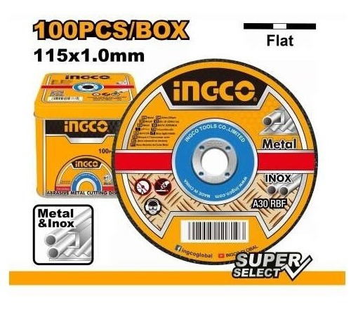 Disco De Corte Ingco Lata X100 Unidades 4-1/2  X 1.0mm