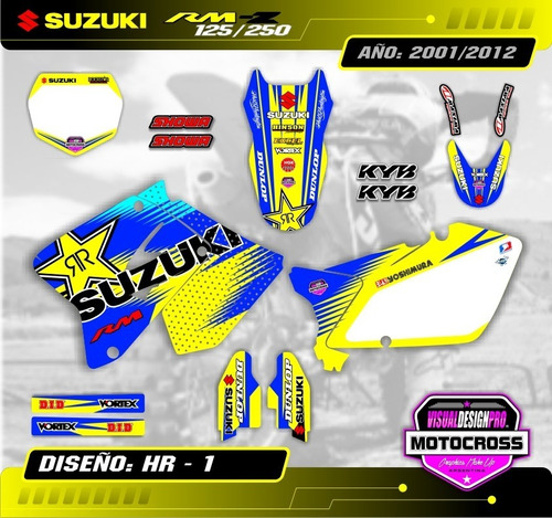 Kit Calcos Grafica - Suzuki Rm 125/250 Año 2001/12